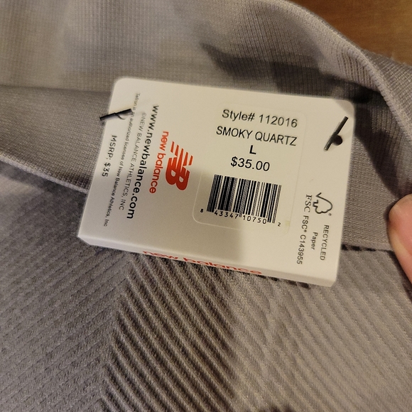 BNWT New Balance Medium Impact Racerback Sports Bra Sz Large in Smoky Quartz - Picture 2 of 4